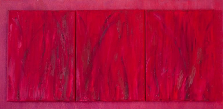 Installation, 2009, Öl auf Leinwand auf Sperrholz, 3x18x24 cm