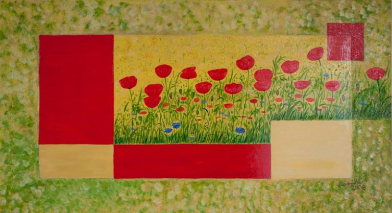 Mohn, 2008, Mischtechnik, 60x110 cm