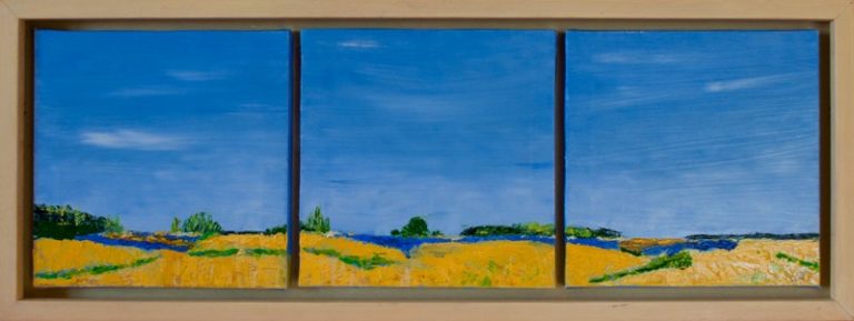 Landschaft, 2003, Öl auf Leinwand, 3x20x20 cm , gerahmt (Schattenfuge)