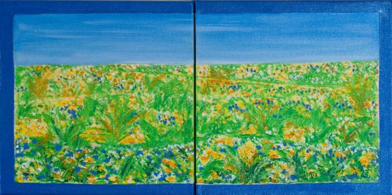 Landschaft, 2008, Öl auf Leinwand, 2x20x20 cm