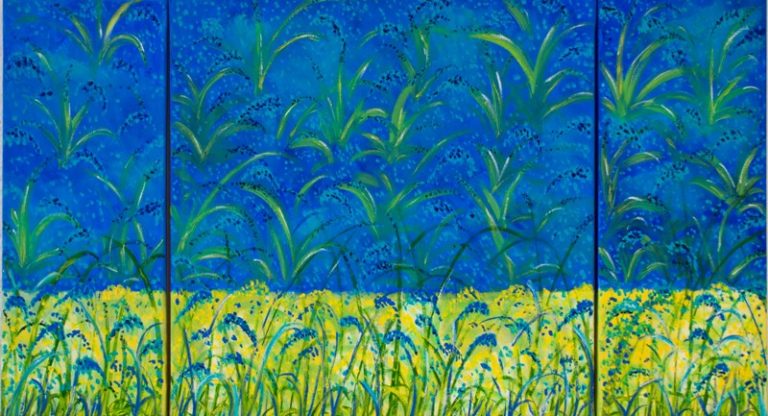 Triptychon, 2008 Öl auf Leinwand, 1x50x50 cm, 2x20x50 cm