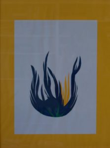 ohne Titel, 2007, Scherenschnitt, 21x29 cm, gerahmt mit Passepartout
