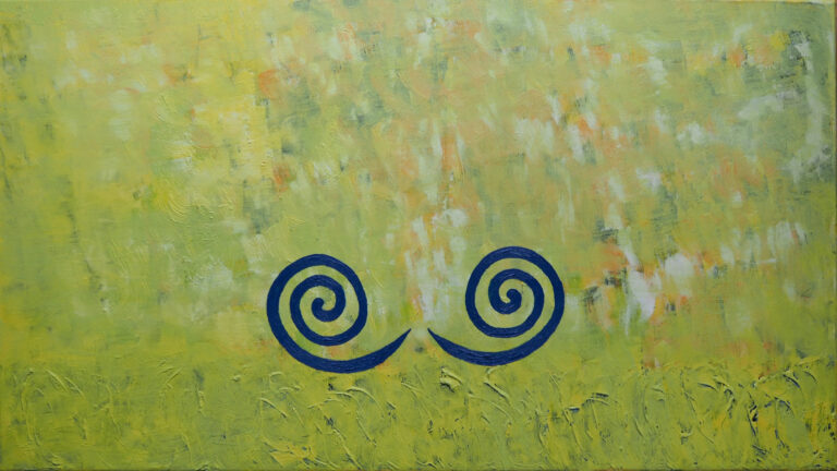 "Spiralen" 2025, Öl auf Leinwand, 100x50 cm