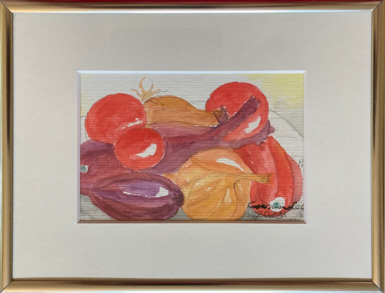 Stillleben, Aquarell, 24x19cm, gerahmt, 2023
